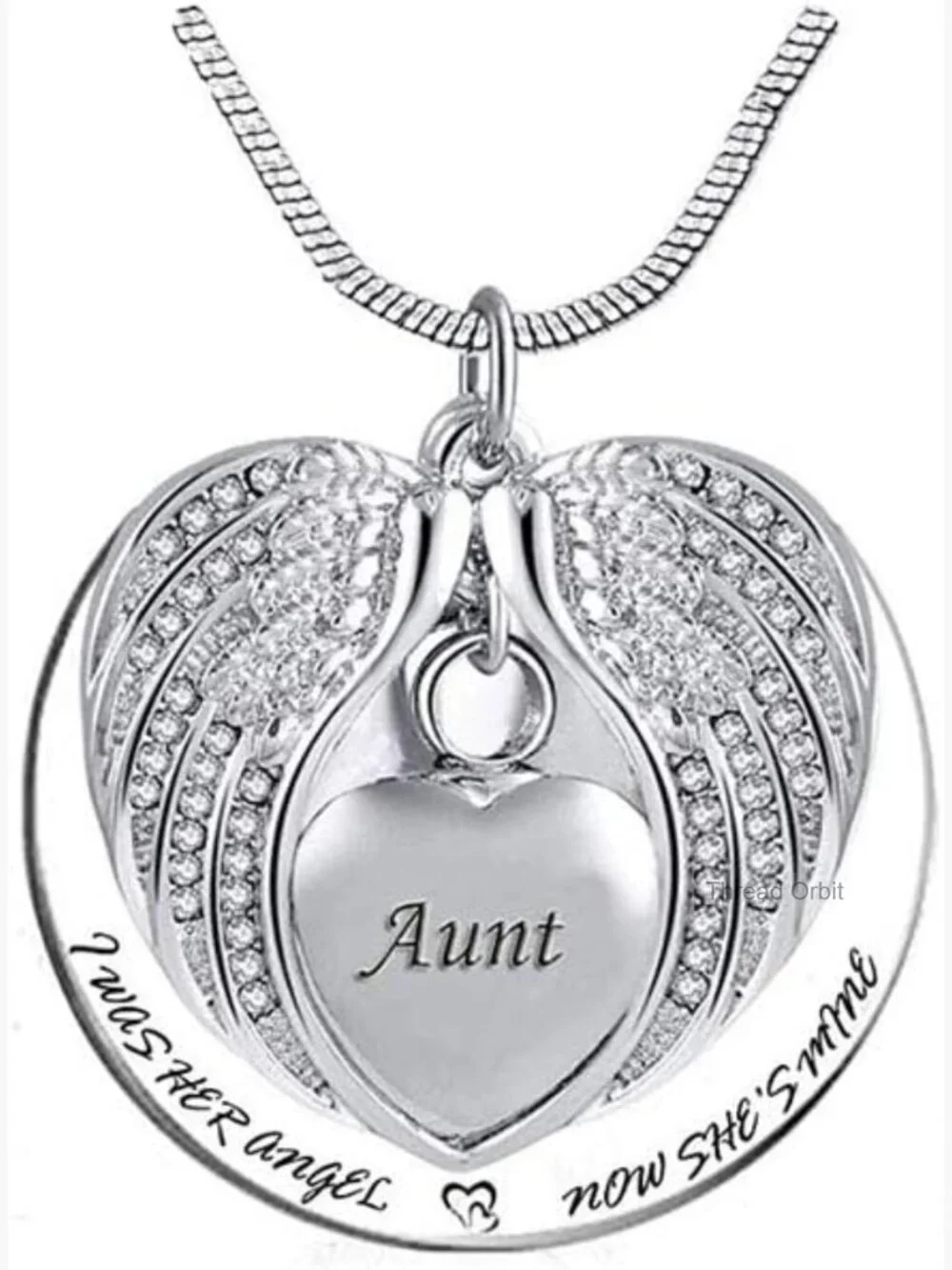 Heart Wing Cremation Urn Necklace for Ashes Memorial Pendant Keepsake